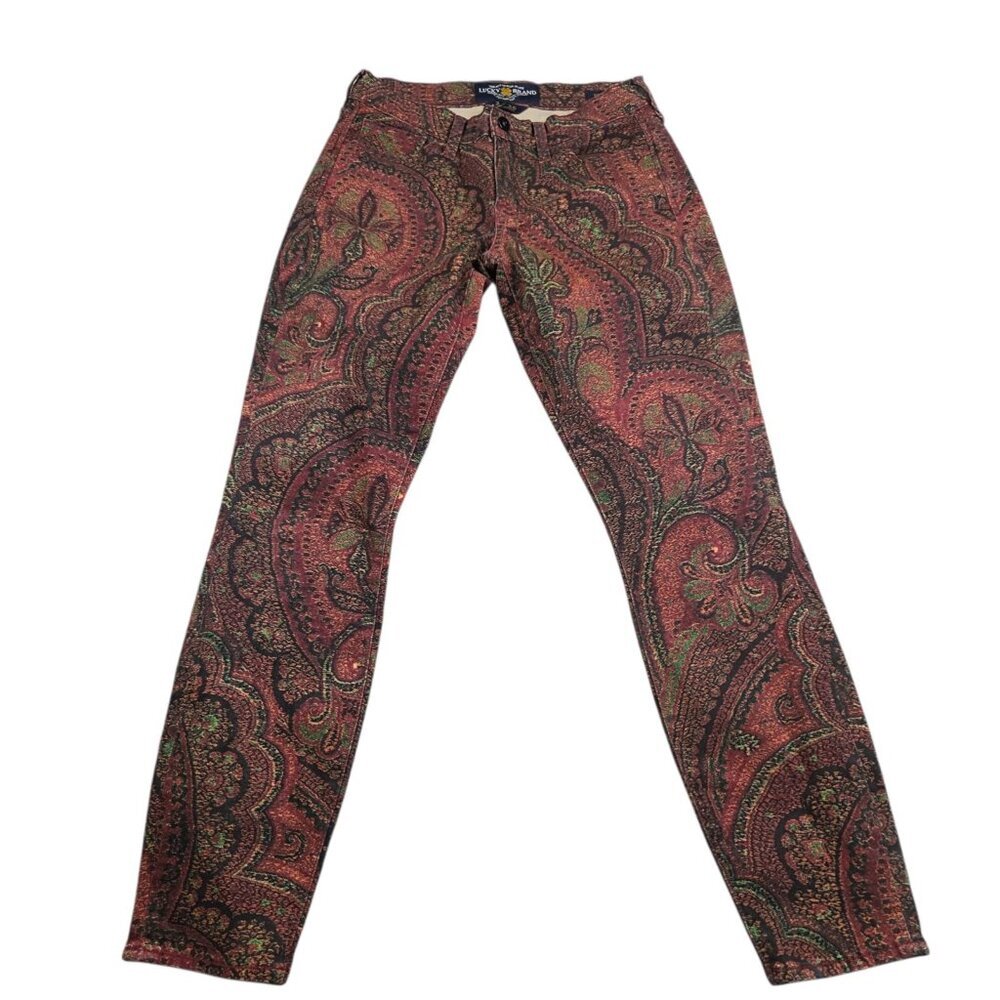 Lucky Brand  Jeans Womens 2 Sofia SkinnyColorful Paisley Denim
